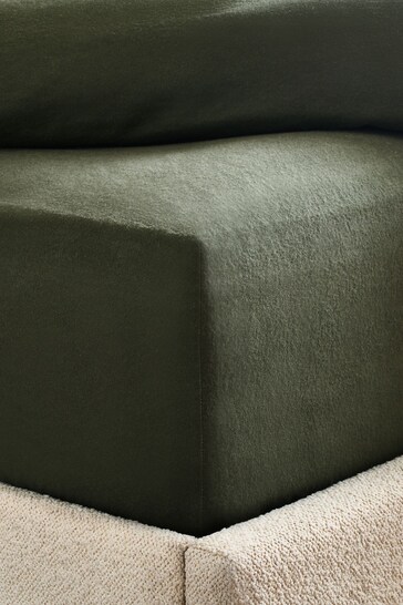 Green 100% Cotton Supersoft Brushed Deep Fitted Sheet