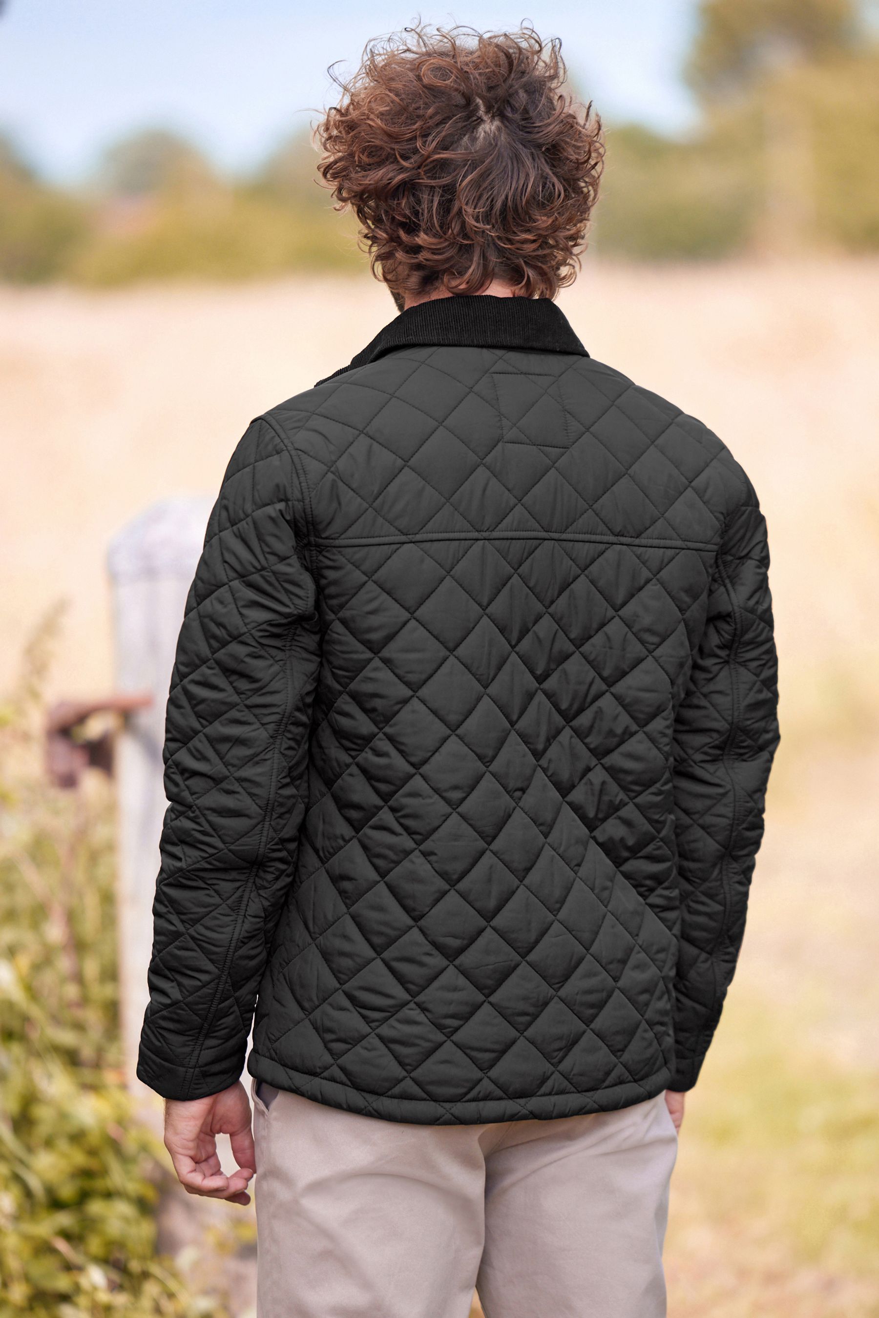 Mens black sales diamond quilted jacket