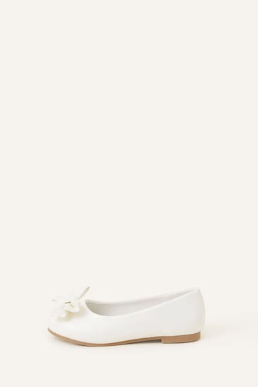 Angels by Accessorize Girls Natural Bow Ballerina Flats