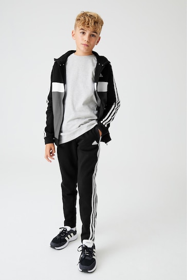 adidas Black Kids Sportswear Tiberio 3-Stripes Colourblock Fleece Tracksuit