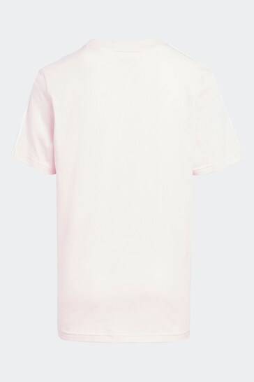 adidas Light Pink Tiberio 3-Stripes Colorblock Cotton Kids T-Shirt