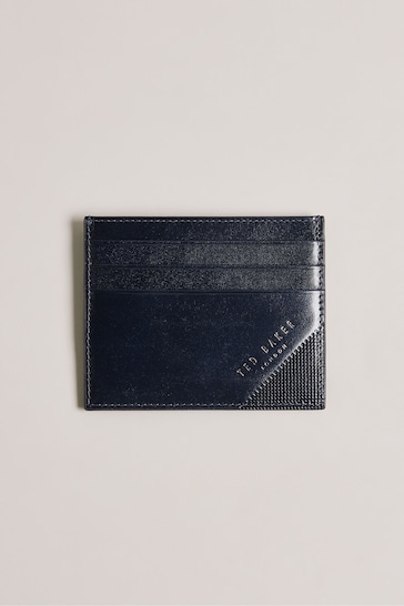 Ted Baker Blue Raffles Embossed Corner Leather Card Holder