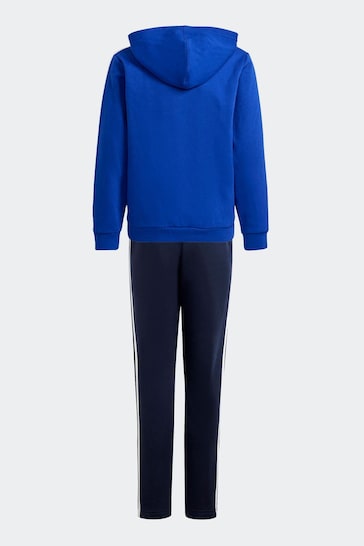 adidas Dark Blue Kids Sportswear Tiberio 3-Stripes Colourblock Fleece Tracksuit