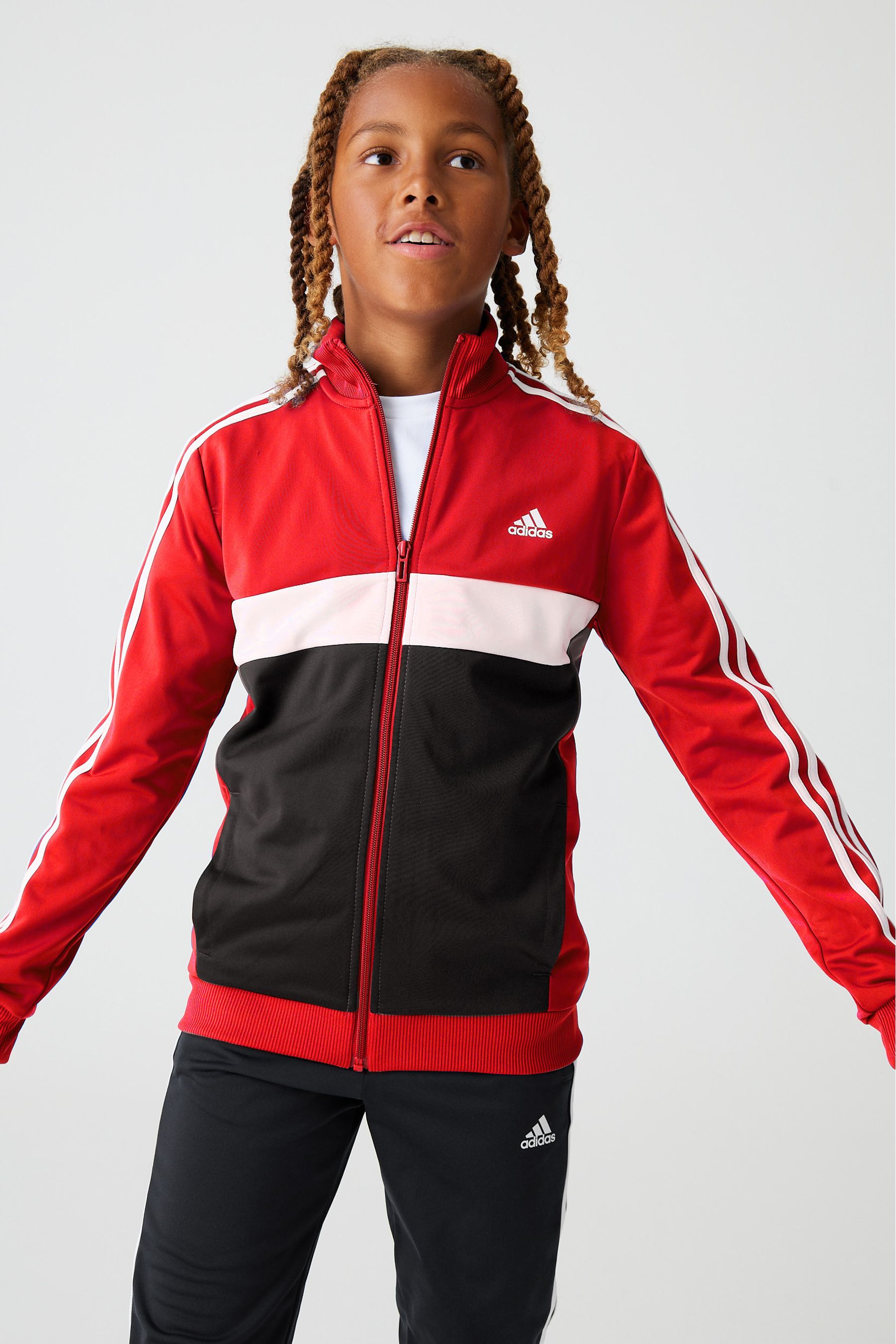 Buy adidas Red Sportswear Essentials 3 Stripes Tiberio Tracksuit