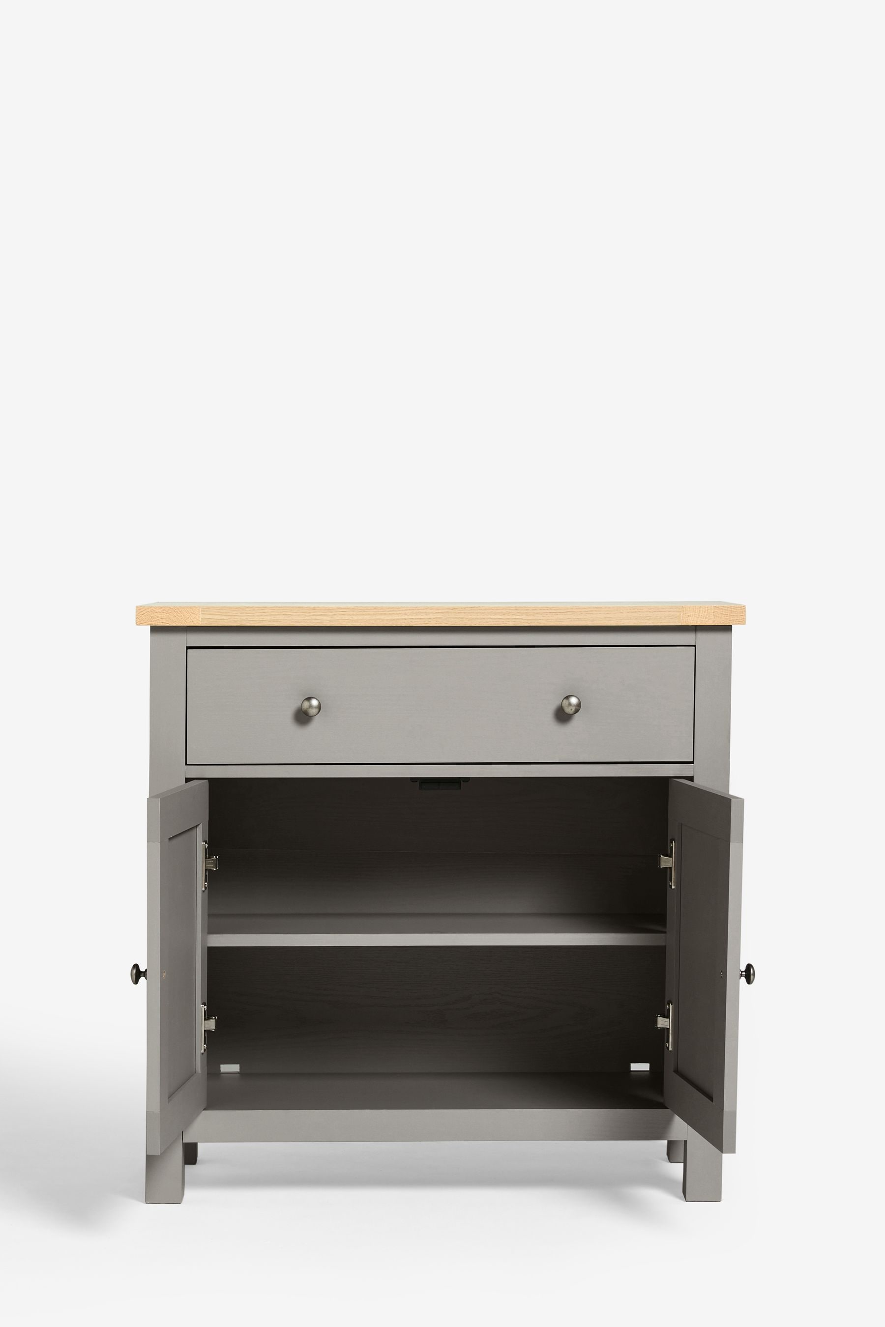 Dove Grey Malvern Oak Effect Space Saving Small Sideboard