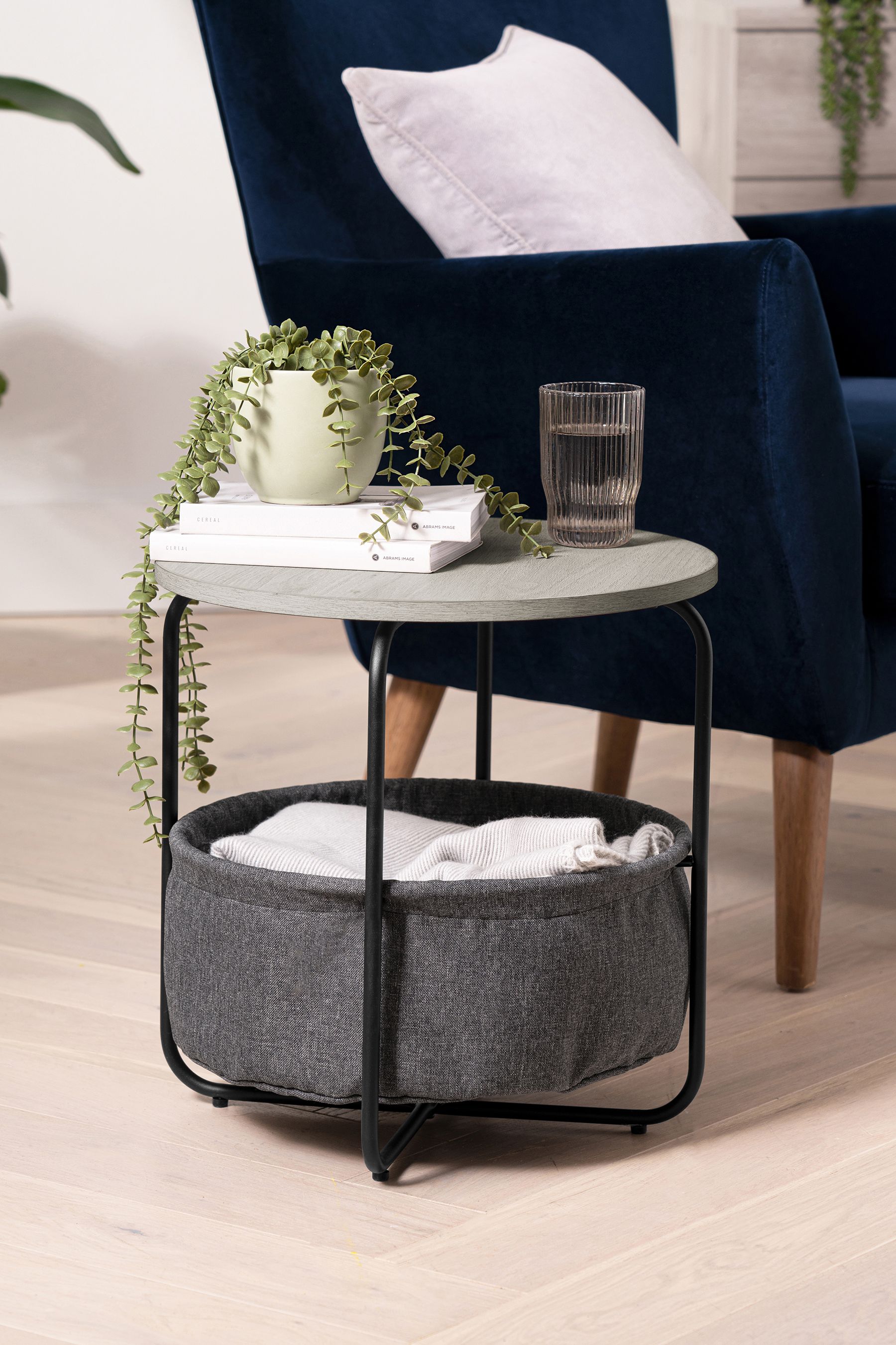 Side table with deals cushion