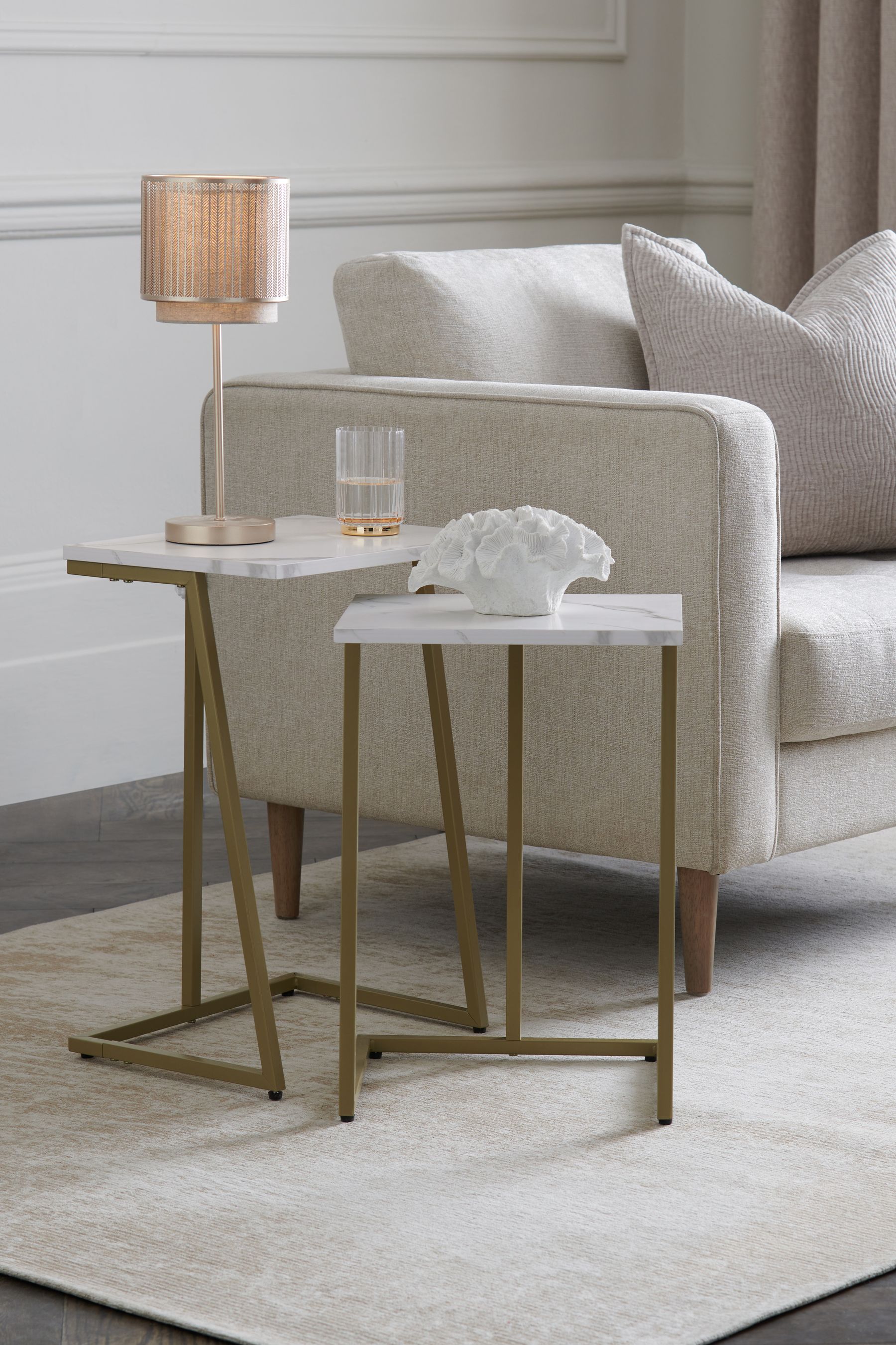 Marble and outlet gold nesting tables