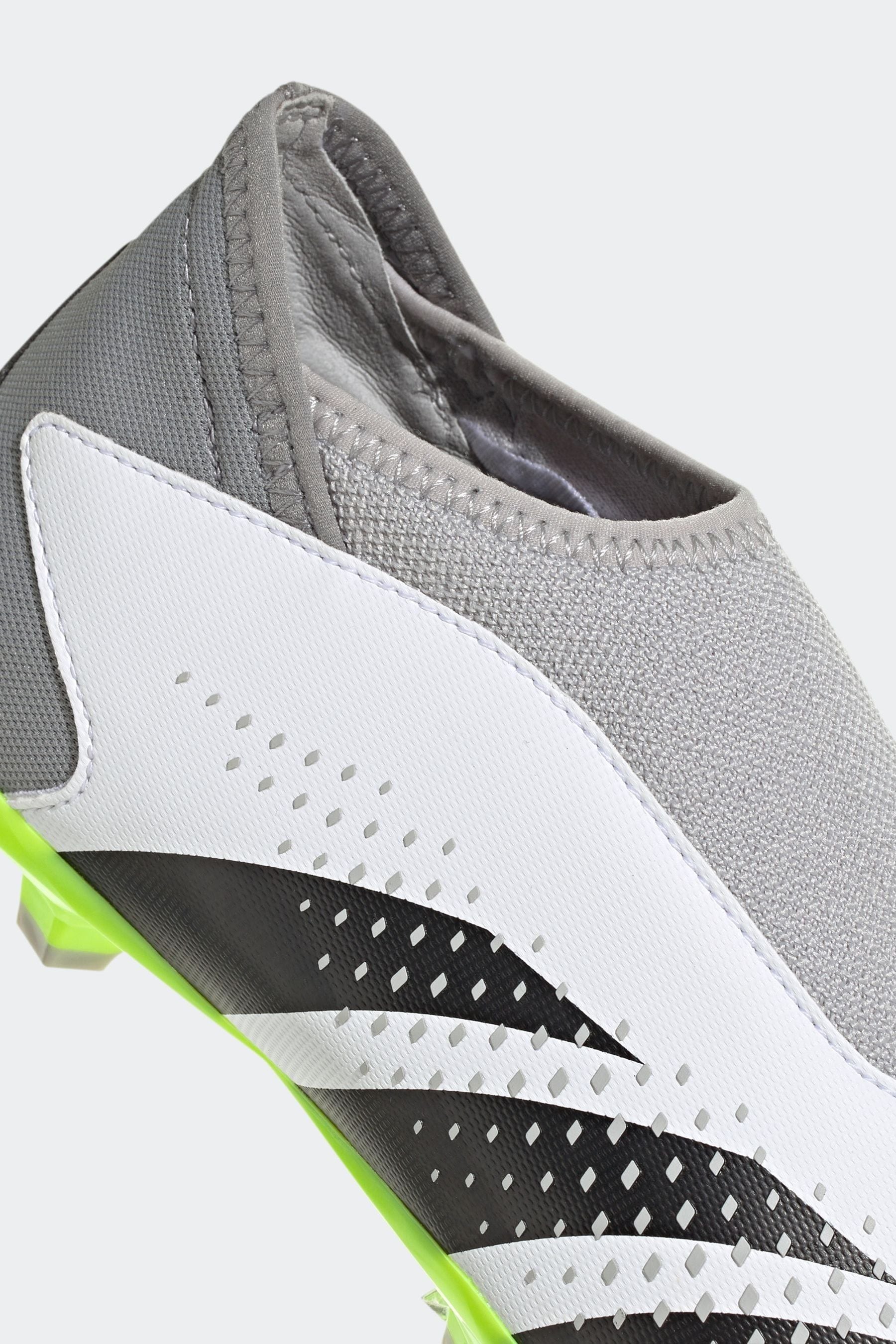 adidas White Black Kids Predator Accuracy.3 Laceless Firm Ground Boots