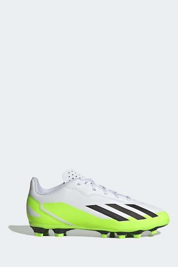 adidas White/Black Football Sport Performance Kids X Crazyfast.4 Flexible Ground Boots