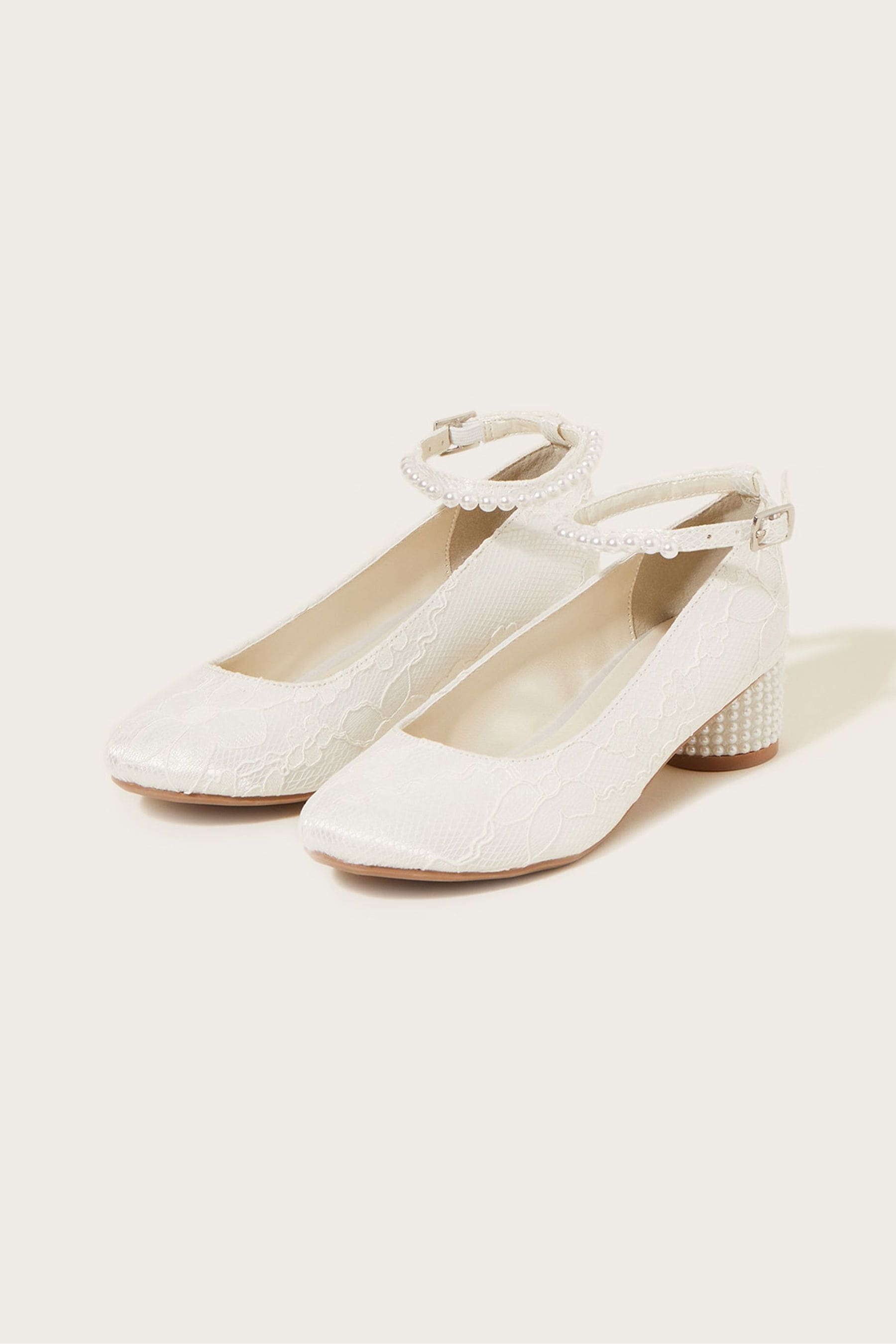 Buy Monsoon Natural Lace Pearl Heels from the Next UK online shop