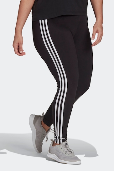 adidas Black/White Curve 3-Stripe Leggings