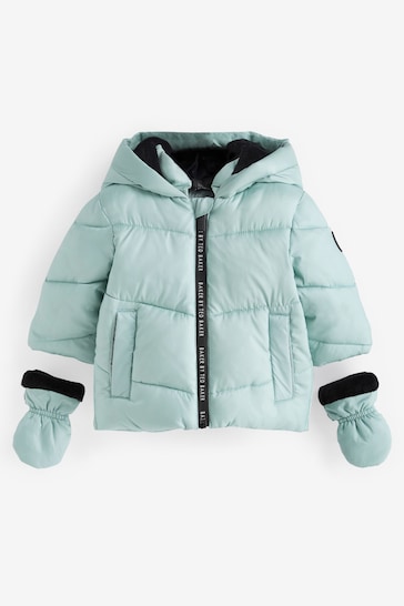 Baker by Ted Baker Shower Resistant Padded Coat With Mittens