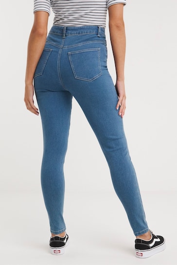 Simply Be Light Blue Short Lucy High Waisted Super Stretch Skinny Jeans