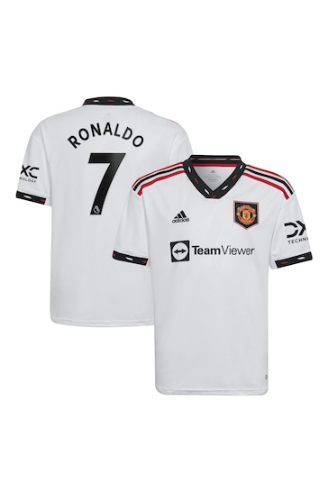 adidas White Ronaldo - 7 Manchester United 22/23 Junior Away Jersey