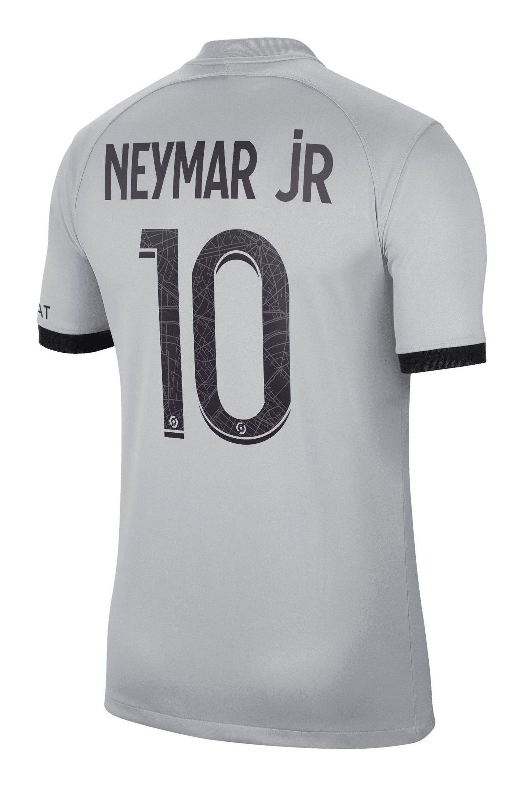 Buy Nike Grey Neymar Jr 10 PSG Jordan 22 23 Away Football Shirt