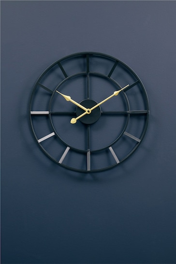 Fifty Five South Black Kent Wall Clock