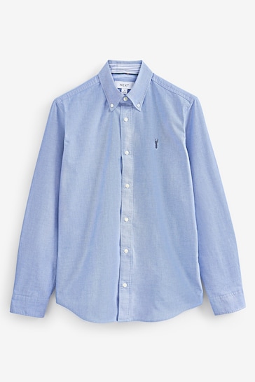 Light Blue Slim Fit Long Sleeve Oxford Shirt