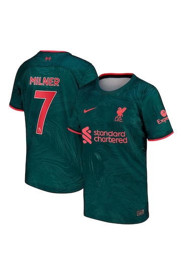 Buy Nike Teal Blue Milner - 7 Liverpool FC 22/23 Away Stadium Football ...