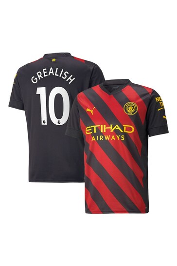Maillot Officiel Grealish #10 Manchester City Domicile 2024-25 - Taille Joueur, Noir