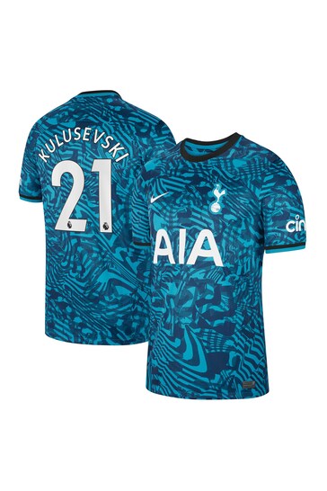 Nike Turquoise Blue Kulusevski - 21 Tottenham Hotspur 22/23 Third Stadium Football Shirt