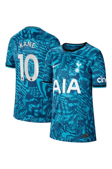 Nike Turquoise Blue Kane - 10 Tottenham Hotspur FC 22/23 Third Football Shirt Kids