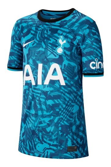 Nike Turquoise Blue Kane - 10 Tottenham Hotspur FC 22/23 Third Football Shirt Kids