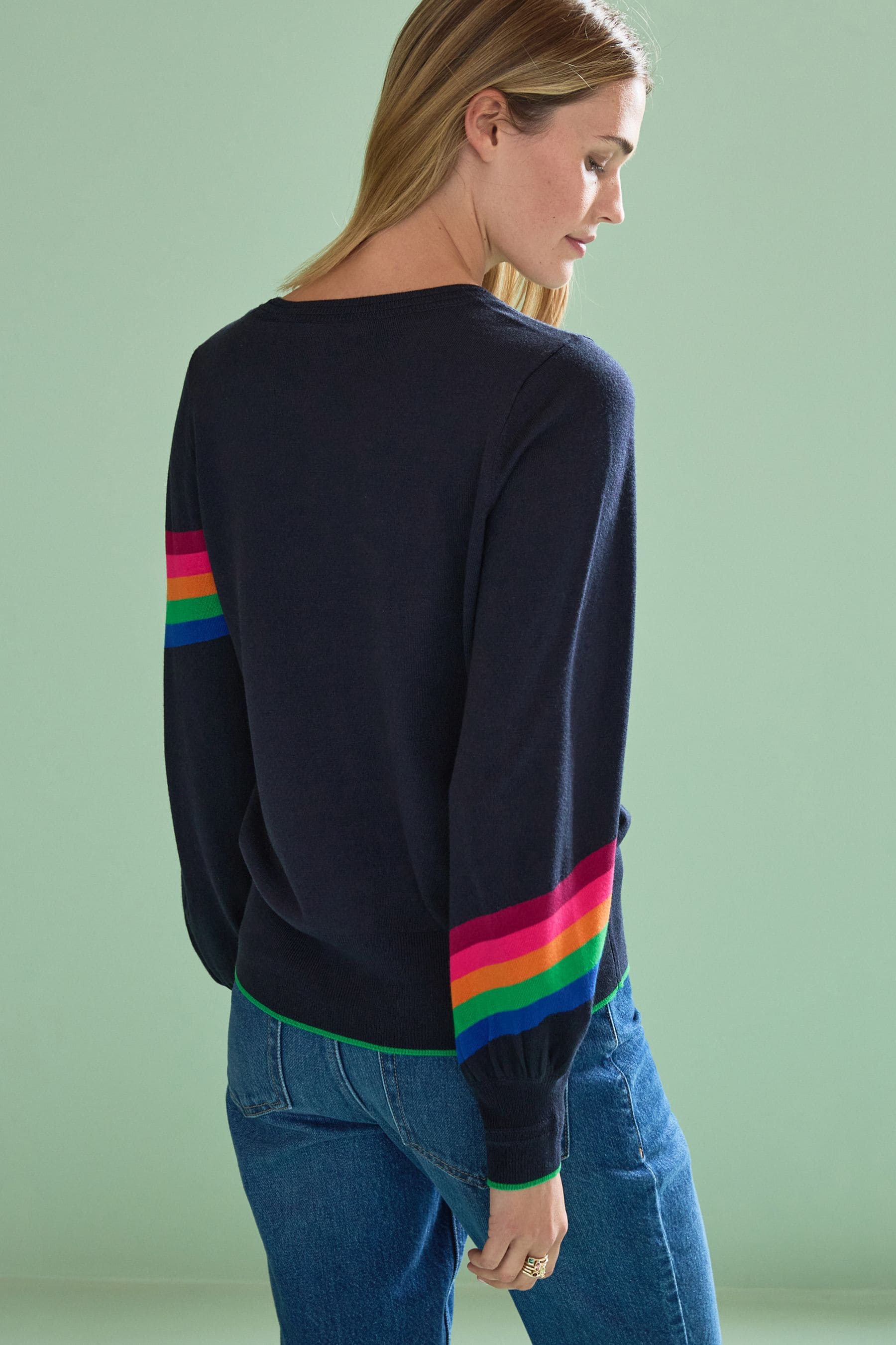 Navy rainbow on sale jumper
