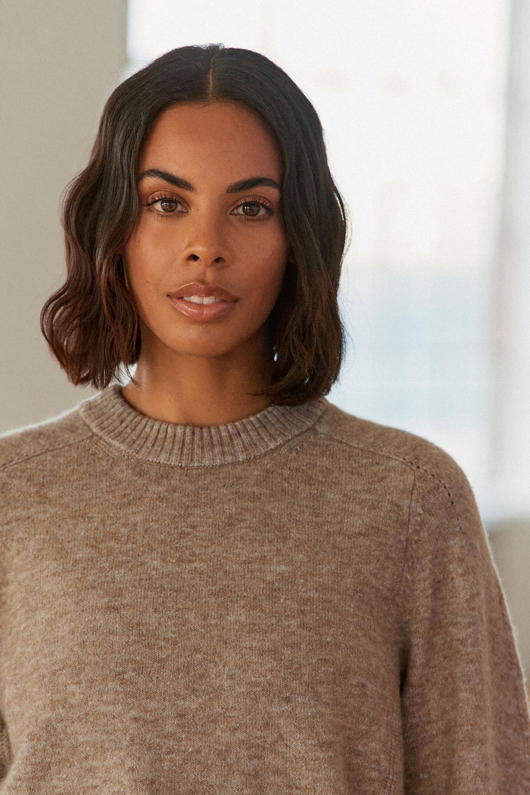 Brown crew top neck jumper