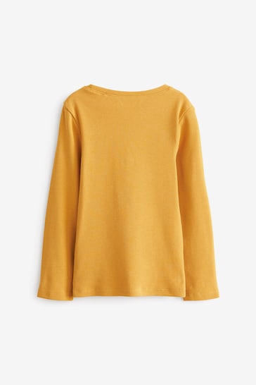 Ochre Yellow 1 Pack Long Sleeve Ribbed Top (3-16yrs)