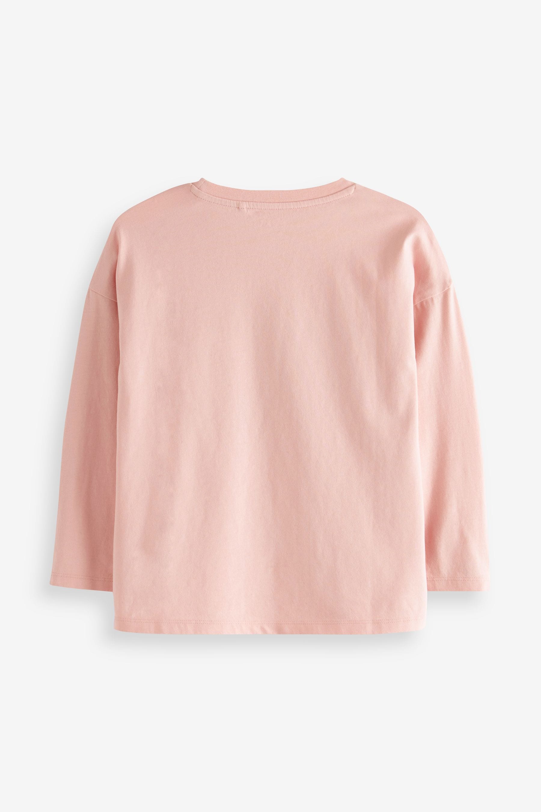 Pink Gold Long Sleeve Sequin Heart T Shirt 3 16yrs