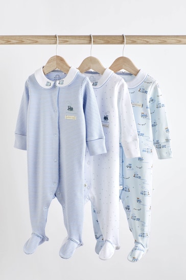 White Baby Sleepsuits 3 Pack (0-2yrs)
