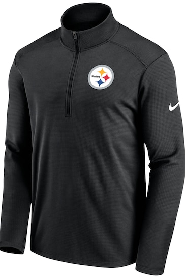Nike Black NFL Fanatics Pittsburgh Steelers Pacer Half Zip Jacket