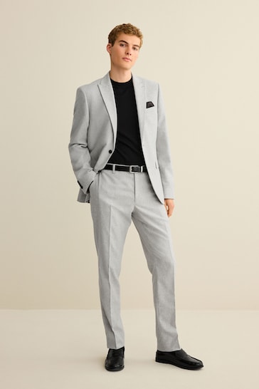 Light Grey Wool Donegal Suit: Jacket