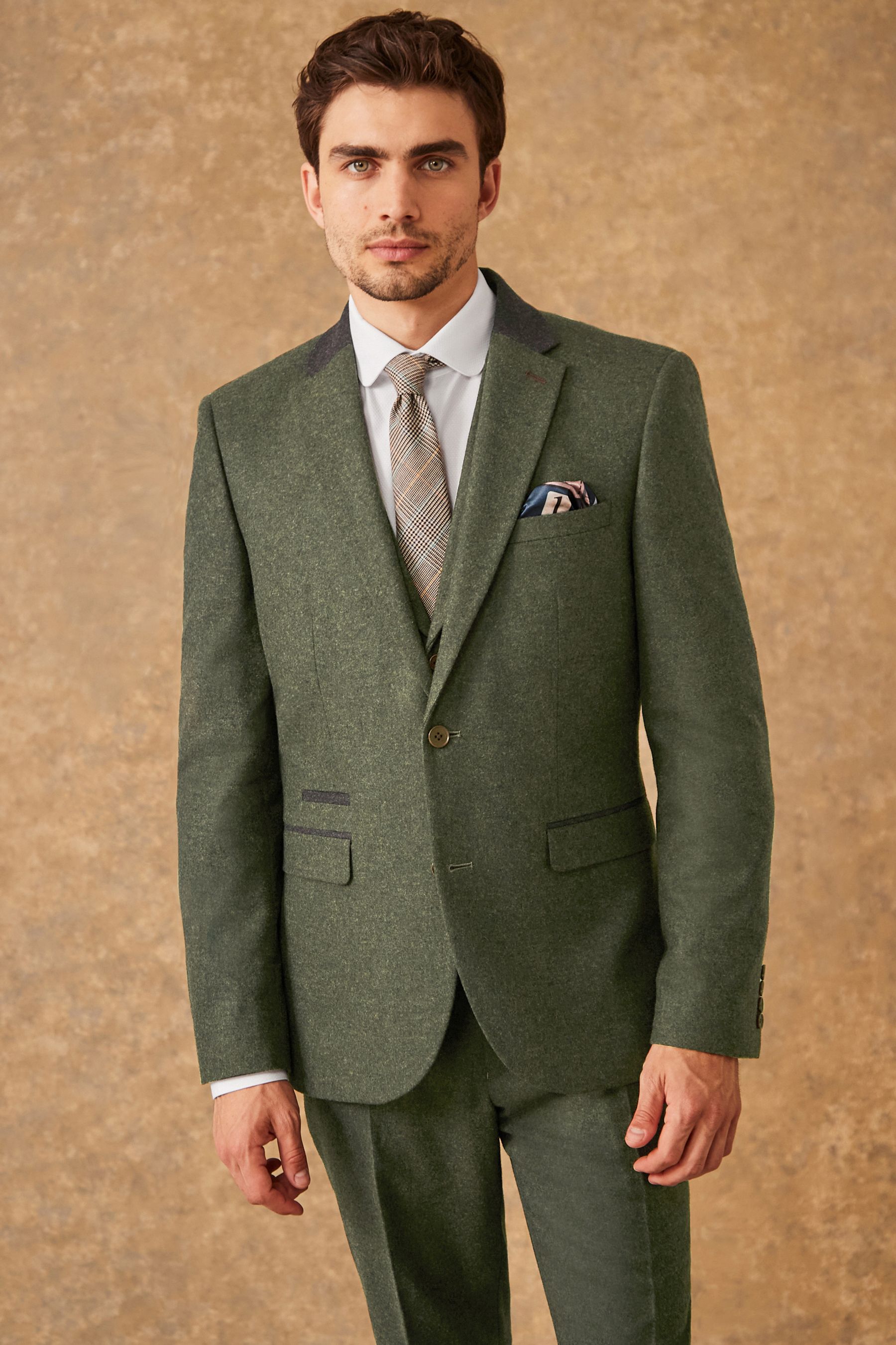 Green skinny fit suit sale