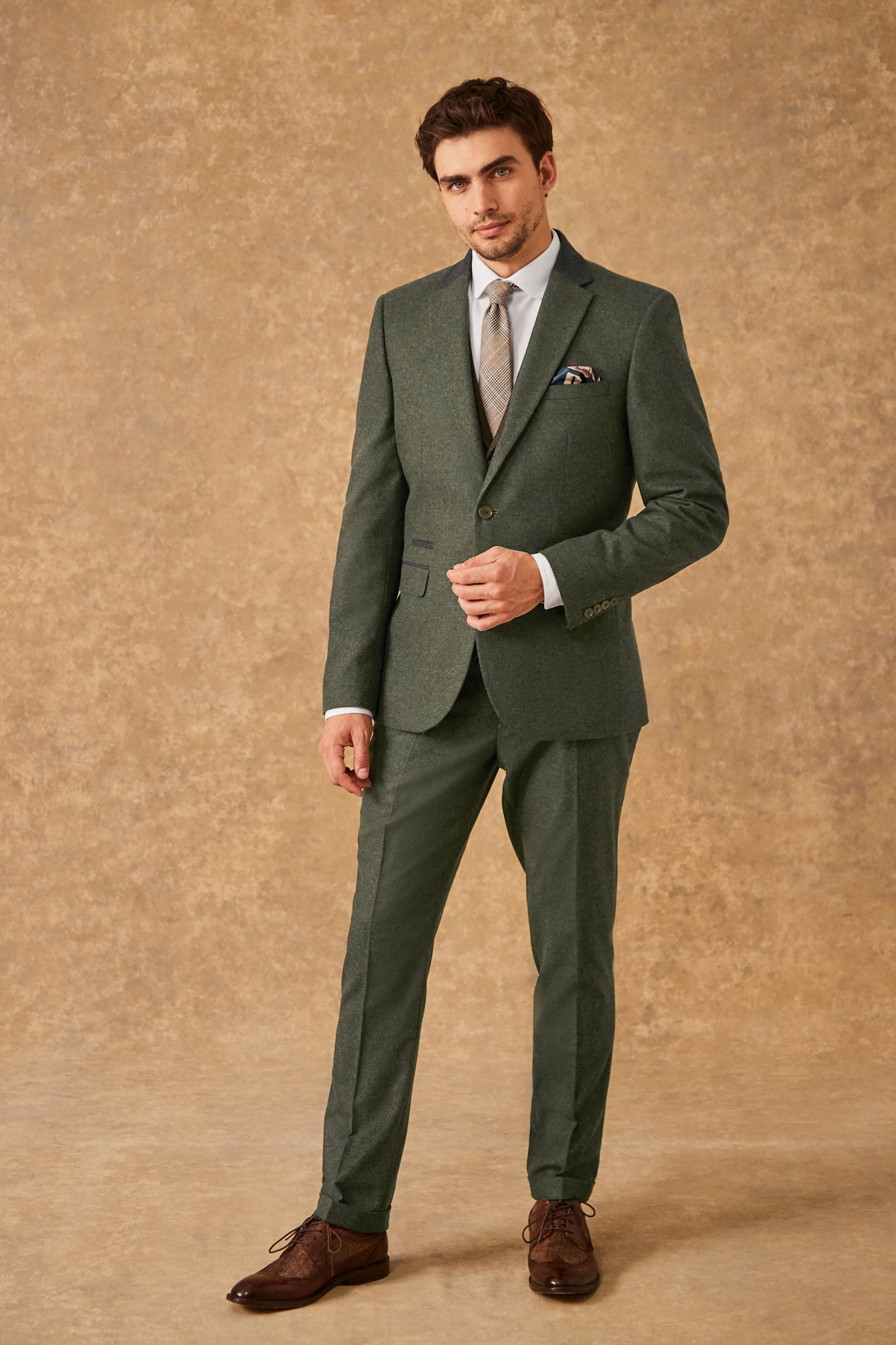 Buy Green Slim Fit Trimmed Donegal Suit Jacket from the Next UK online shop