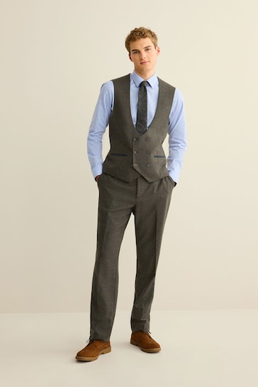 Green Trimmed Check Waistcoat