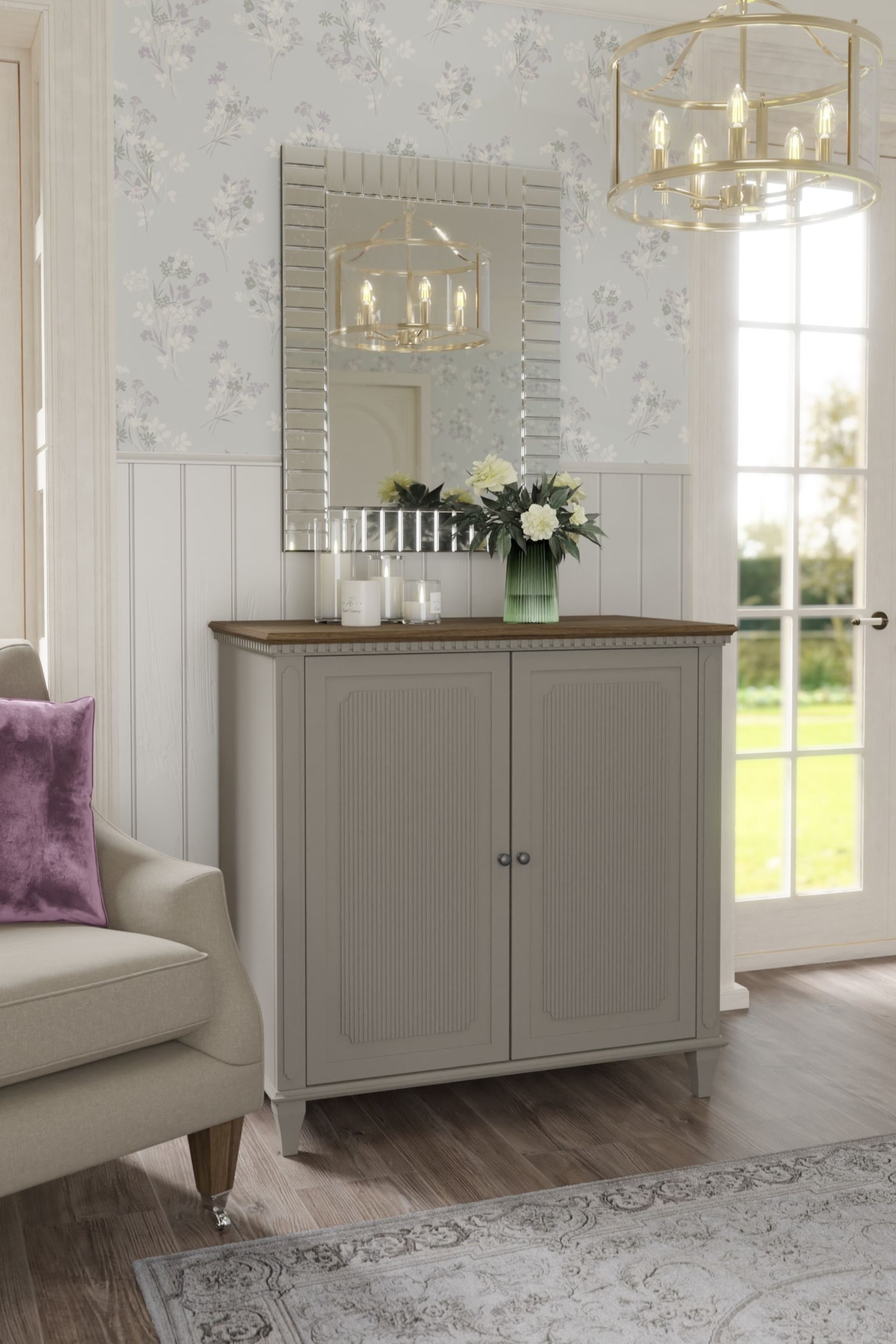 Laura Ashley Grey Hanover Drinks Cabinet