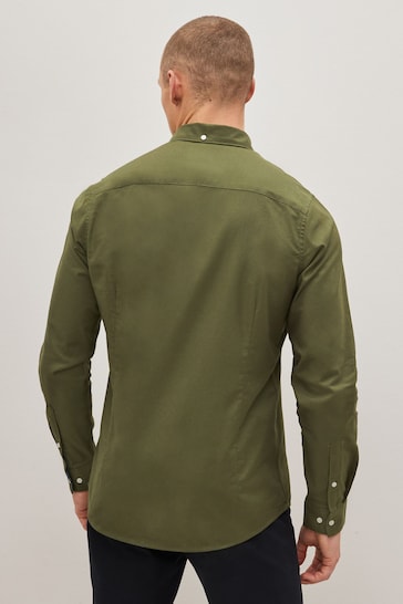 Green Stretch Oxford Long Sleeve Shirt