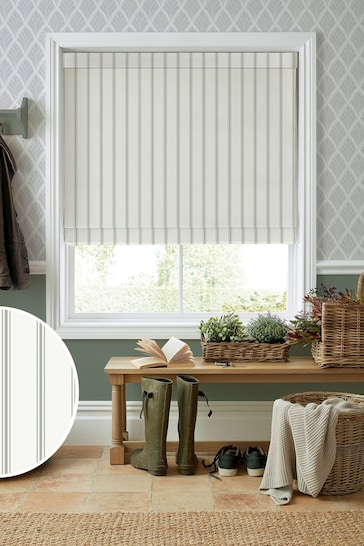 Laura Ashley Green Farnworth Made to Measure Roman Blinds
