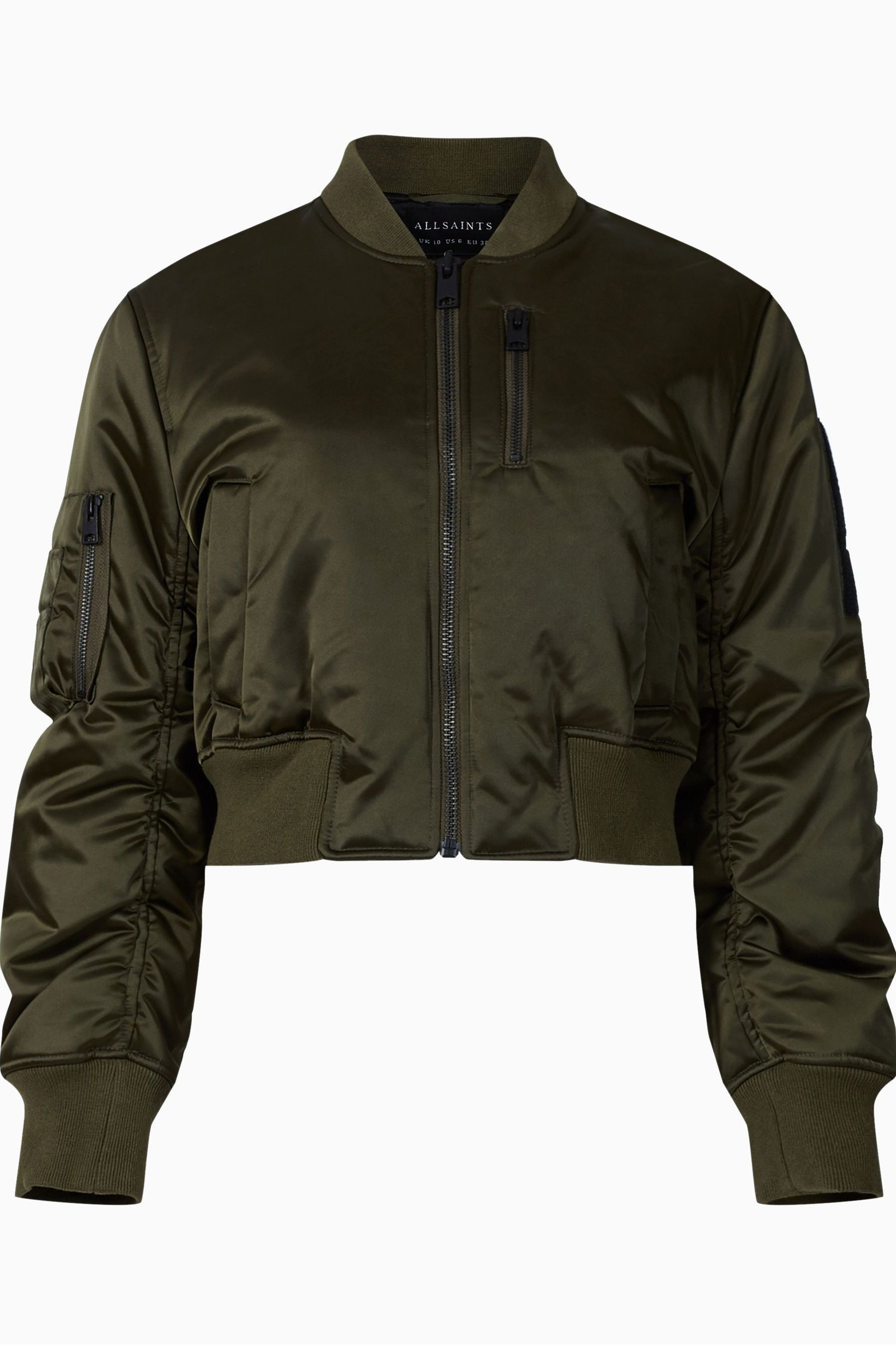 AllSaints Green Calie Bomber Jacket