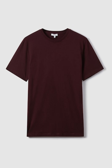 Reiss Bordeaux Bless Cotton Crew Neck T-Shirt