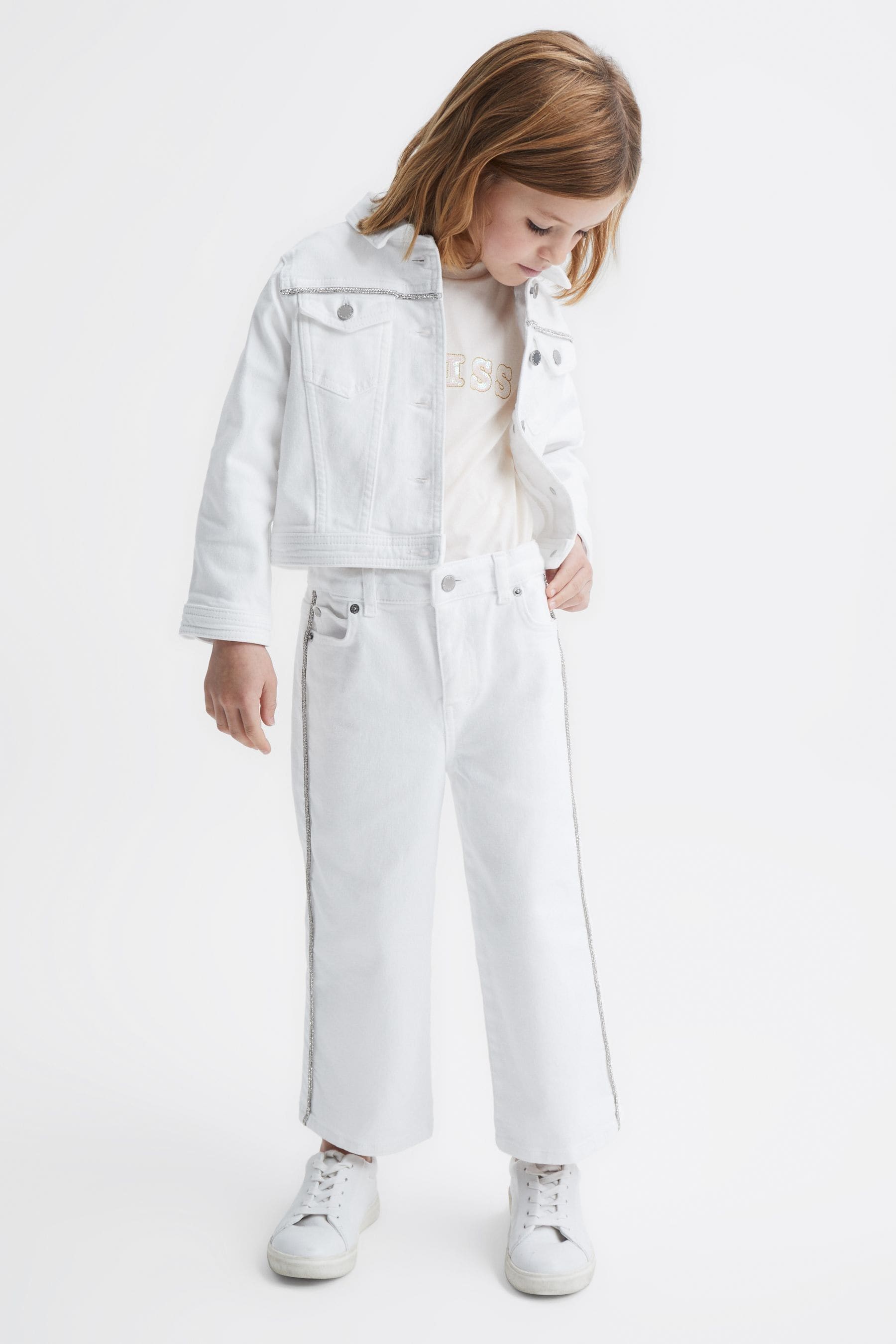 Boys white denim jacket best sale