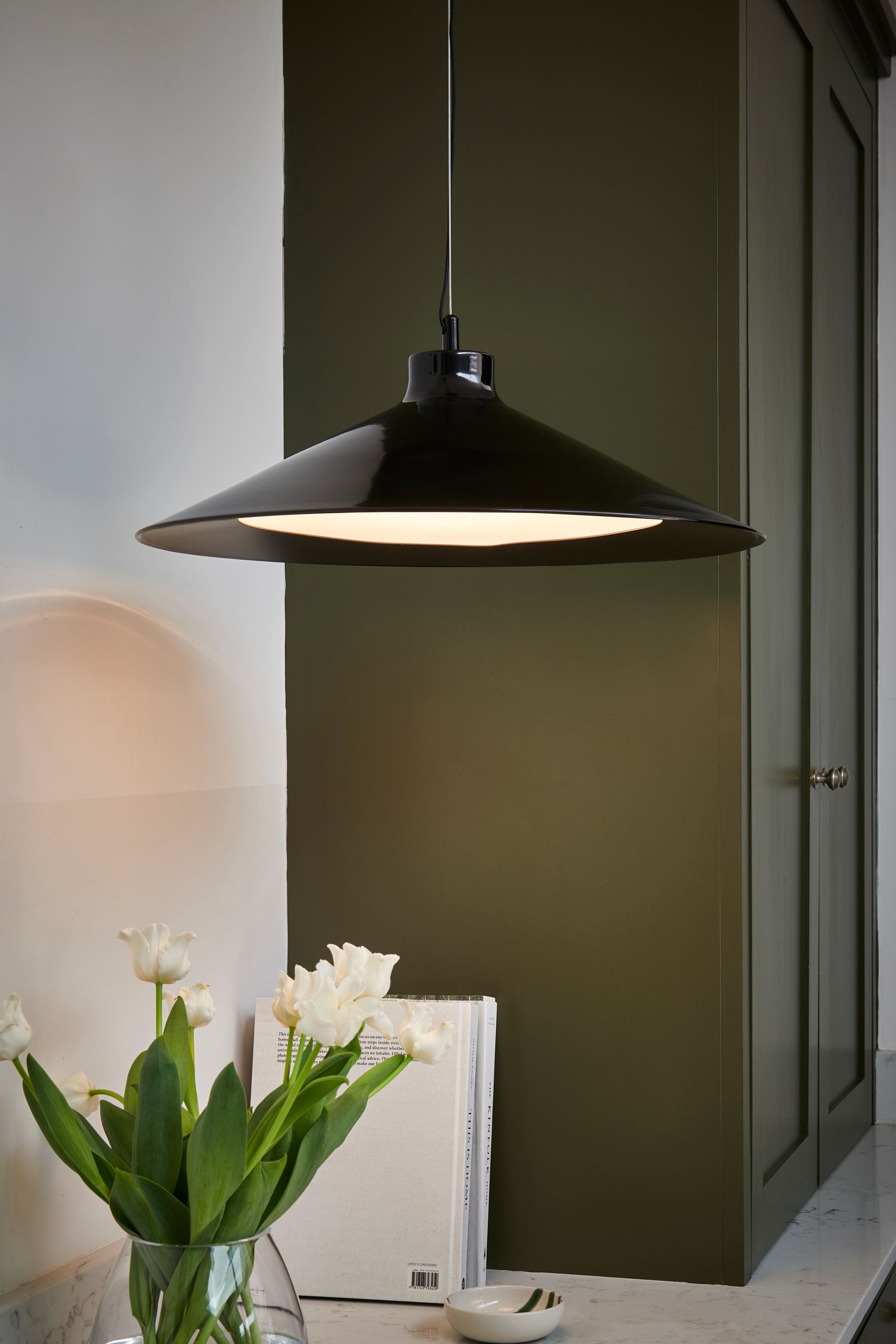 Black triangle pendant shop light