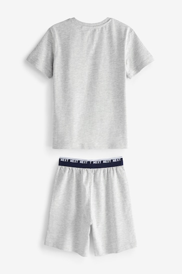 Blue/Grey Plain Short Pyjamas 2 Pack (3-16yrs)