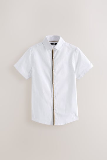White Tipped Collar Shirt (3-16yrs)