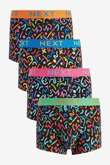 Bright Dot Dash Pattern 4 pack Hipsters