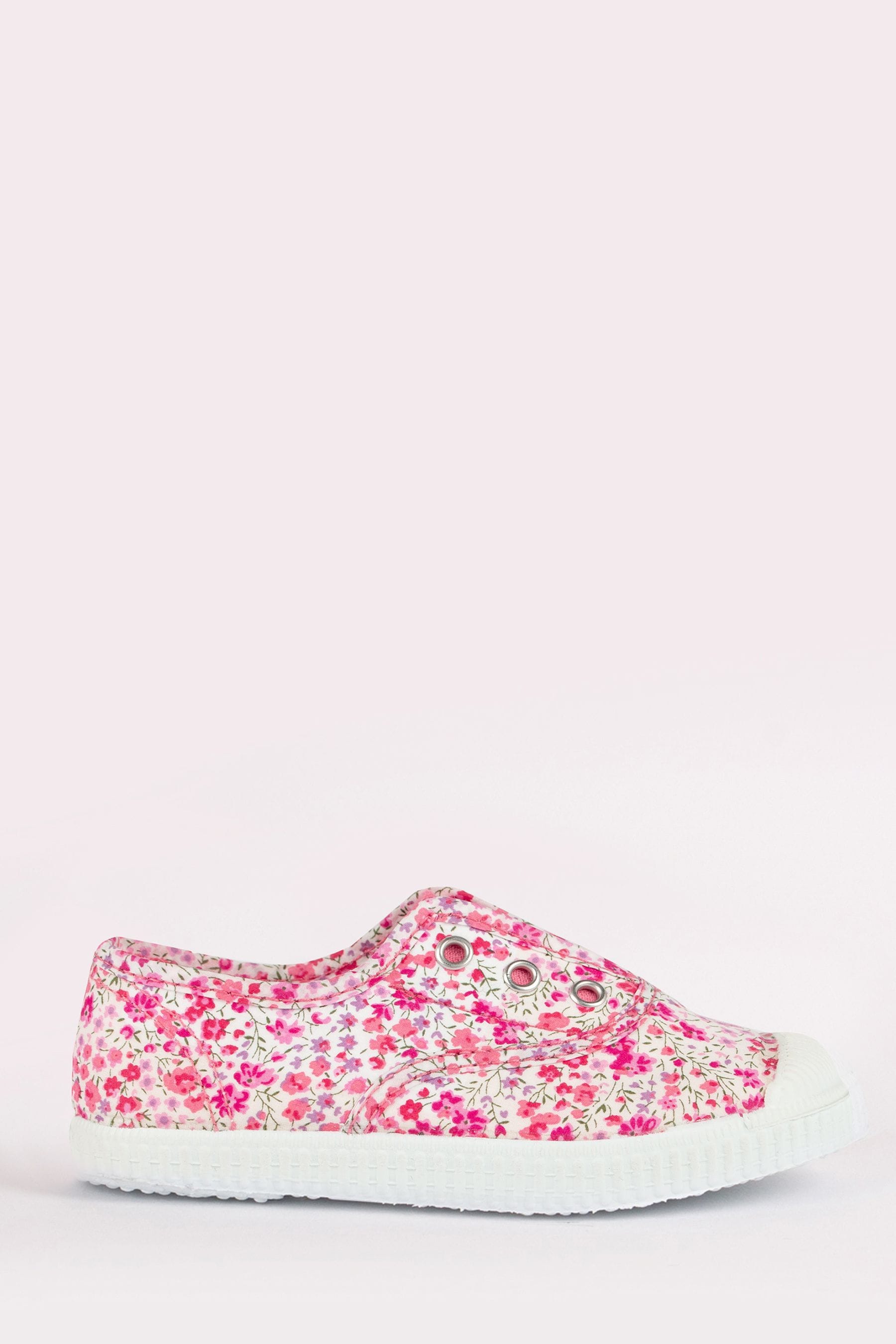 Buy Trotters London Pink Liberty Print Pheobe Plum Canvas Shoes