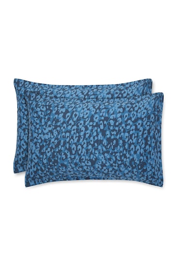Matthew Williamson Set of 2 Blue Gardenia Cotton Oxford Pillowcases