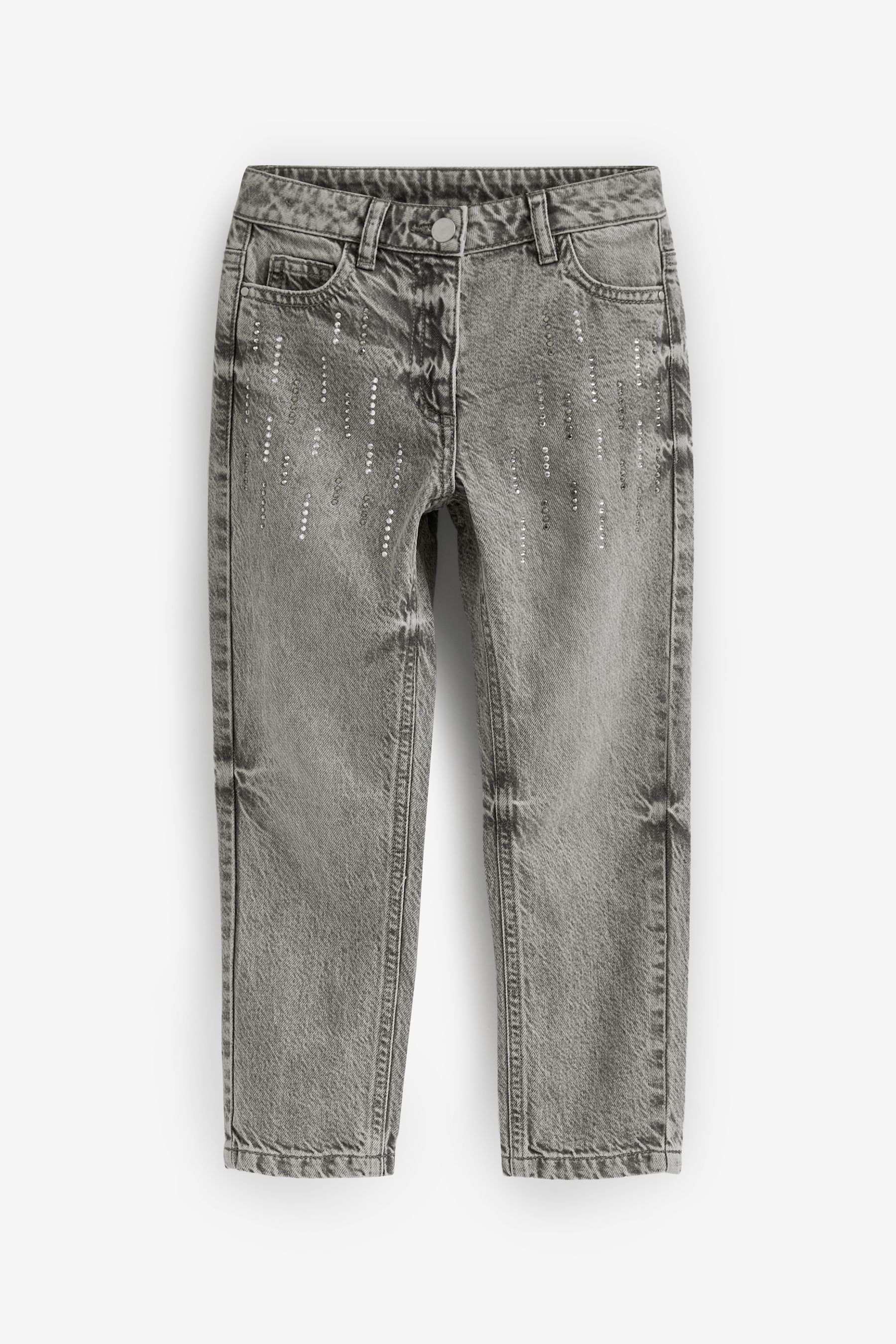 Buy Grey Embellished Mom Jeans 3 16yrs from the Next UK online shop