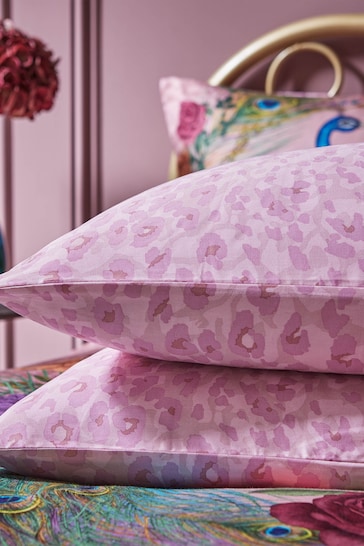 Matthew Williamson Set of 2 Pink Xanadu Cotton Oxford Pillowcases